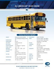 Blue Bird All-American Rear Engine School Bus Specification Sheet