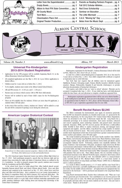 The LINK March 2013 - Albion Central School District