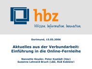 Einführung in die Online-Fernleihe - hbz