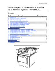 Mode d'emploi & Instructions d'entretien de la Machine ... - C R Clarke