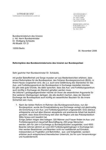 Offener Brief an Bundesminister SchÃ¤uble zu den ... - lothar-quanz.de