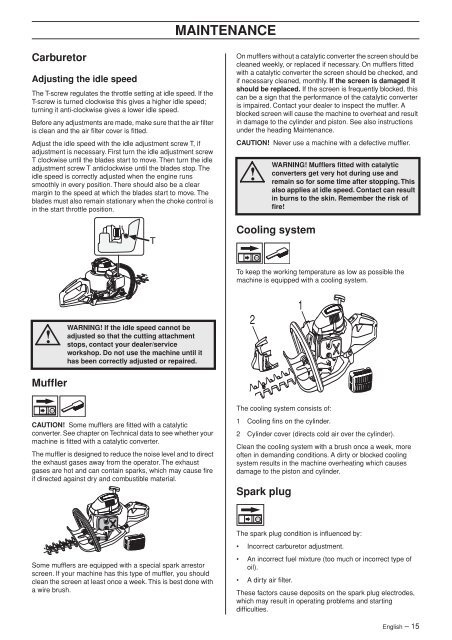 Operator's manual - Jonsered