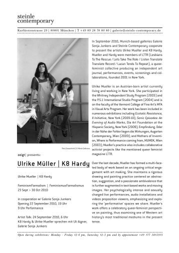 Ulrike Müller | K8 Hardy - steinle contemporary