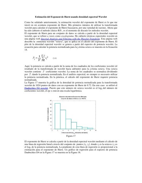 CÃ¡lculo del Exponente de Hurst mediante Wavelets