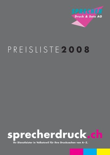 Preisliste [pdf] - Sprecher Druck & Satz AG