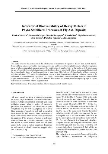 Indicator of Bioavailability of Heavy Metals in Phyto-Stabilized ...