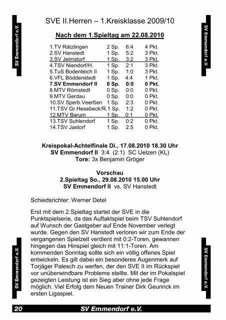 Die Mannschaften - SV Emmendorf