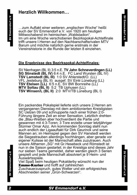 Die Mannschaften - SV Emmendorf