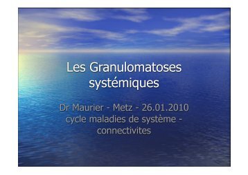 Les Granulomatoses systÃ©miques.key - ammppu