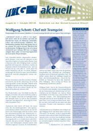 Wolfgang Schott: Chef mit Teamgeist - Wieland-Gymnasium Biberach
