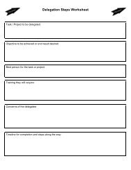 Delegation Steps Worksheet