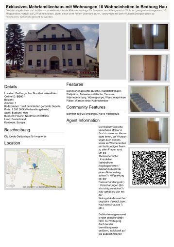 Exklusives Mehrfamilienhaus mit Wohnungen 10 Wohneinheiten in ...