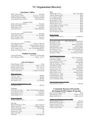 VC Organization Directory - Ventura College