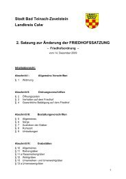 Friedhofsatzung 1. Ãnderung - Bad Teinach-Zavelstein