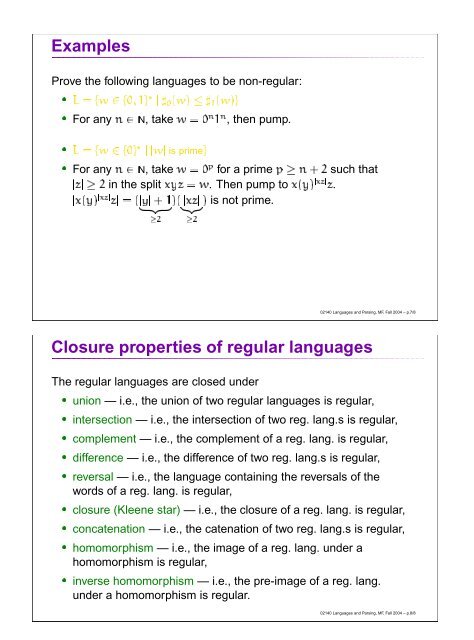 Closure properties of regular languages