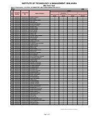 2nd Mid Term - ITM, Bhilwara