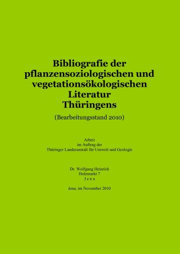 Bibliografie der pflanzensoziologischen und ...