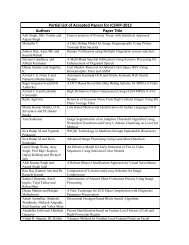Partial List of Accepted Papers for ICSIVP-2012 Authors Paper Title