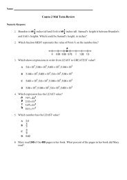 Course 2 Mid Term Review