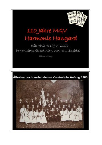 Männerchor beim 95. Stiftungsfest 1991 - Hangard.de
