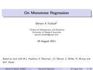 On Monotone Regression - School of Maths and Stats Local Site