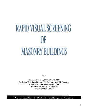 Rapid visual screening of masonry buildings - NIDM