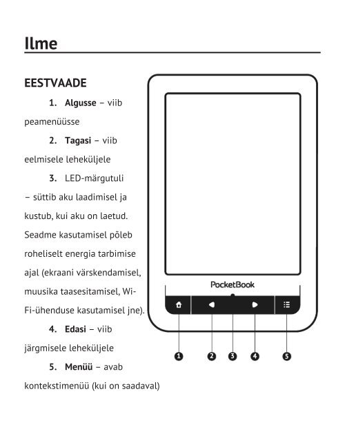 Kasutusjuhend PocketBook Touch ET