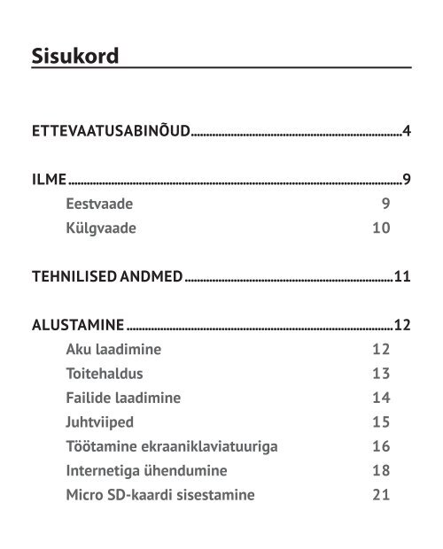 Kasutusjuhend PocketBook Touch ET