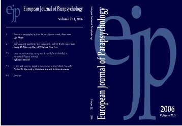 Volume 21.1, 2006 - European Journal of Parapsychology