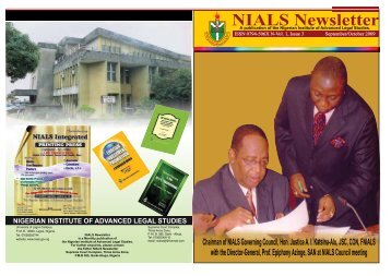 Sept/Oct - The Nigerian Institute of Advanced Legal Studies