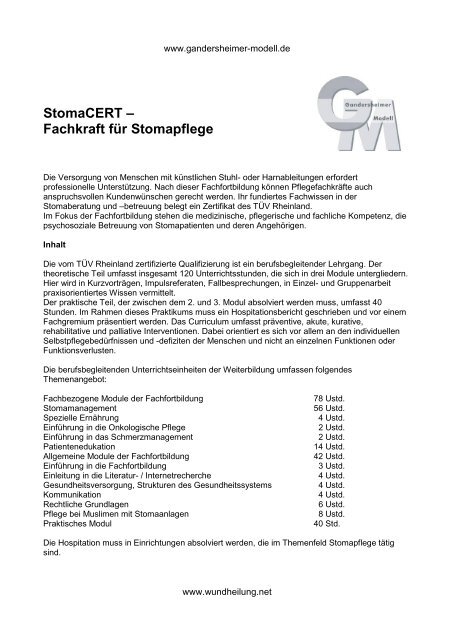 StomaCERT - Gandersheimer Modell