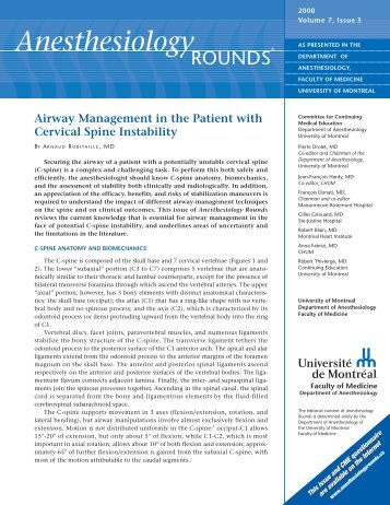 Airway Management in the Patient with Cervical Spine Instability