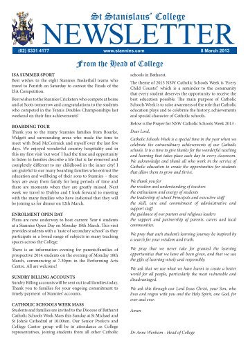 St Stanislaus' College NEWSLETTER - Xenware.net