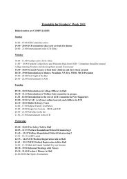 Timetable for Freshers' Week 2011 - Balliol College