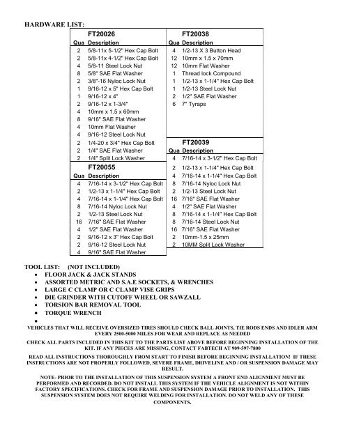 Metric Nyloc Nut Torque Chart