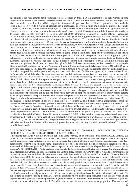 Stagione sportiva 2003 - Diritto Calcistico