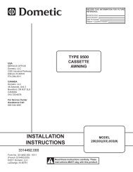 Dometic 9500 Manual Case Awning Installation Instructions