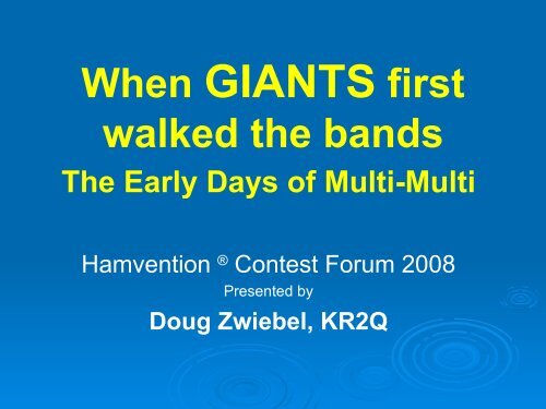 When Giants Walked the Bands - Kkn.net