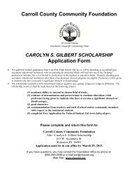 Carolyn Gilbert Memorial Scholarship - Carroll County Community ...