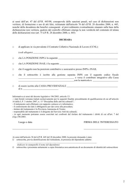 dichiarazione per acquisizione d'ufficio del DURC.pdf - Modulistica ...
