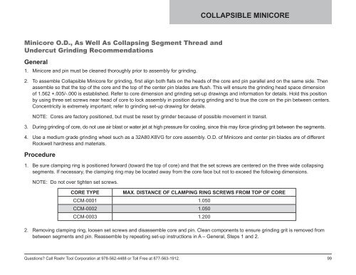 Collapsible Core & Collapsible Minicore - Roehr Tool Corporation