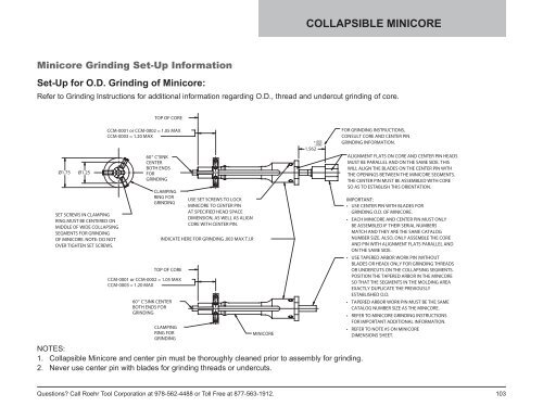 Collapsible Core & Collapsible Minicore - Roehr Tool Corporation