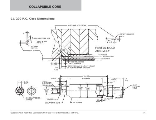 Collapsible Core & Collapsible Minicore - Roehr Tool Corporation