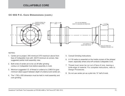 Collapsible Core & Collapsible Minicore - Roehr Tool Corporation