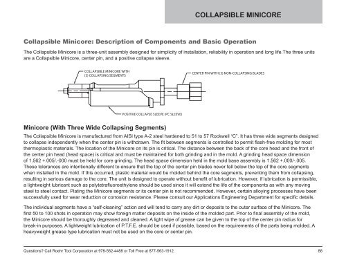 Collapsible Core & Collapsible Minicore - Roehr Tool Corporation