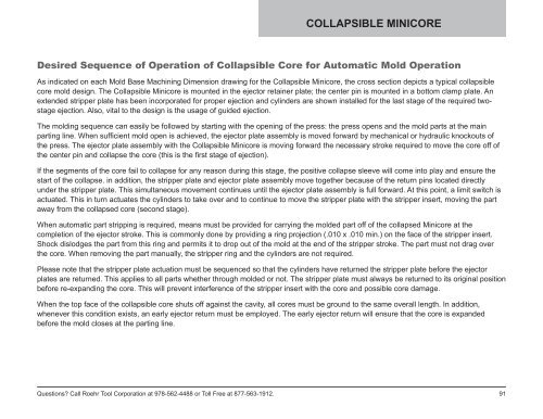 Collapsible Core & Collapsible Minicore - Roehr Tool Corporation