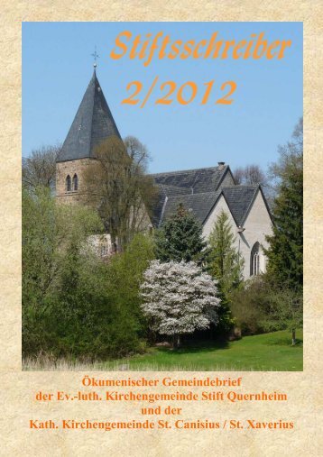 Stiftsschreiber 2/2012 - Ev.-Luth. Kirchengemeinde Stift Quernheim