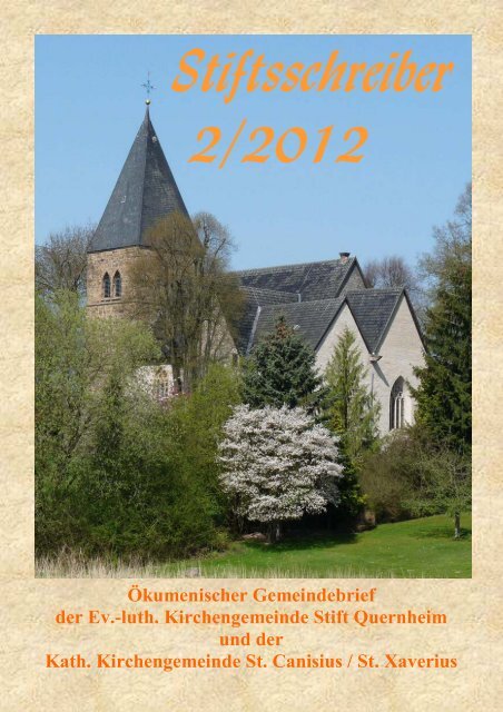 Stiftsschreiber 2/2012 - Ev.-Luth. Kirchengemeinde Stift Quernheim