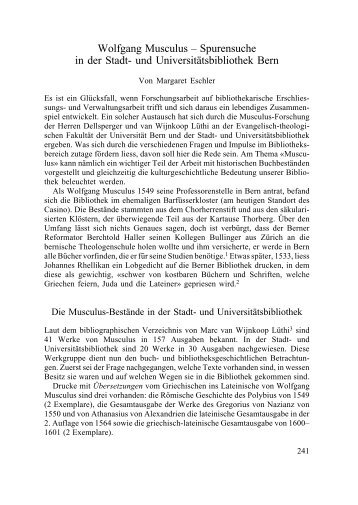 Wolfgang Musculus - Berner Zeitschrift für Geschichte