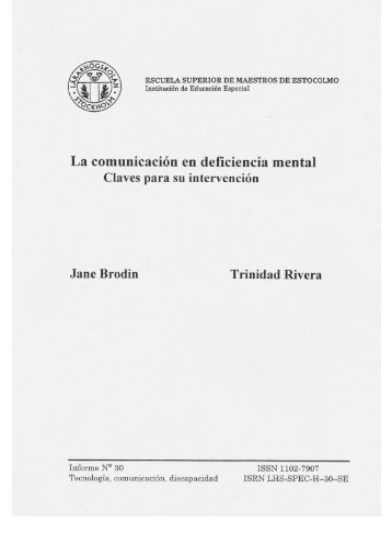 La comunicaciÃ³n en deficiencia mental Claves para su intervenciÃ³n